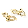 Rack Plating Brass Micro Pave Cubic Zirconia Infinity Snake Connector Charms KK-C084-10B-G-2