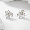 Elegant Leaf S925 Sterling Silver Stud Earrings JX9631-2-1