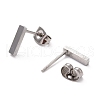 304 Stainless Steel Greek Alphabet Stud Earrings STAS-D007-07P-21-2