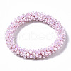 Faceted Opaque Glass Beads Stretch Bracelets BJEW-S144-002D-02-2