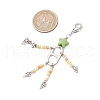 Glass Seed Bead and 201 Stainless Steel Links and Opaque Acrylic Beads and Zinc Alloy Lobster Claw Clasps and Tibetan Style Alloy Beads Decorations HJEW-JM03036-3
