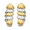 304 Stainless Steel Two-tone Stud Earrings for Women EJEW-R023-01GP-03-4
