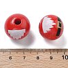 Christmas Printed Schima Wood  European Beads WOOD-G023-17B-3