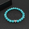 Synthetic Turquoise Stretch Bracelets for Women Men IS4293-13-1