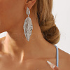 Leaf Iron Dangle Stud Earrings FS-WGD23F3-02-2