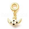 Brass Enamel Sport European Dangle Charms KK-U048-03G-02-1