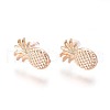 Brass Stud Earring Findings KK-F809-16KCG-2