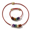 Rondelle Chakra Natural Gemstone Beads Bracelets & Necklaces Sets G-P561-01G-04-4