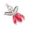 Gradient Color Baking Paint Glass Pendants PALLOY-JF03626-4