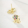 Chic and Elegant Flower Stainless Steel Cubic Zirconia Stud Earrings HS7068-3
