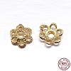 Real 18K Gold Plated 6-Petal 925 Sterling Silver Bead Caps STER-M100-23-2