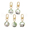 Panda Alloy Enamel Pendant Decoration HJEW-JM02602-2