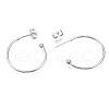 Brass Half Hoop Earrings KK-R112-041B-P-NF-3