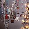 6Pcs 6 Color Imitation Pearl Acrylic & Resin Rose Rosary Bead Necklaces Set NJEW-AB00031-6