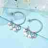 Mother's Day Jewellery 304 Stainless Steel Half Hoop Earrings EJEW-JE05590-02-3