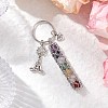 Yoga Natural Amethyst & Lapis Lazuli & Rose Quartz & Green Aventurine & Dyed Quartz & Carnelian & Synthetic Citrine Keychains KEYC-JKC01221-01-2