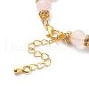 Natural Rose Quartz Beaded Double Line Multi-strand Bracelet BJEW-JB08667-5