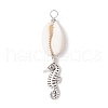 8Pcs 8 Styles Natural Cowrie Shell & Alloy Sea Animals Pendants PALLOY-JF03750-3
