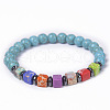 SyntheticTurquoise Beads Stretch Bracelets for Women QF7459-2-1