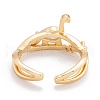 Brass Micro Pave Cubic Zirconia Cuff Rings RJEW-I077-22G-2