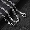 3MM 304 Stainless Steel Wheat Chain Necklaces for Men STAS-V011-03D-P-1