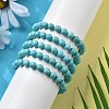 Natural Howlite Bead Stretch Bracelets BJEW-K212-B-011-5