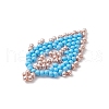 Seed Beads Beaded Charms PALLOY-MZ00285-05-4