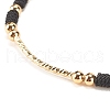 Brass Tube Braided Cord Bracelet BJEW-JB07932-01-4