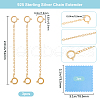 Beebeecraft 3Pcs Sterling Silver Chain Extender STER-BBC0006-76G-2