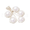 Plastic Imitation Pearl Pendants PALLOY-JF03519-01-2
