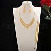 Luxurious Middle Eastern Style Brass Bracelets & Earrings & Necklaces & Rings Sets for Women's Parties LF7788-3
