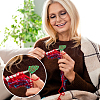 BENECREAT 62Pcs 7 Styles Christmas Theme Silicone Focal Beads with 50Pcs Plastic Knitting Stitch Marker Rings SIL-BC0001-07-6