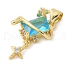 Brass Micro Pave Cubic Zirconia Pendants KK-K298-56G-2