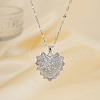 Brass Micro Pave Clear Cubic Zirconia Starfish Heart Pendant Necklaces for Special Occasions QB0695-2-2