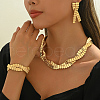 Elegant Middle Eastern Style Iron Twist Bracelets & Earrings & Necklaces Set for Women's Wedding Party DH8891-3