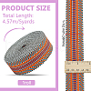 5 Yards Polyester Striped Jacquard Ribbon OCOR-WH0078-287B-2