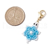 Sea Turtle Glass Seed Beads Pendant Decoration HJEW-MZ00124-01-3