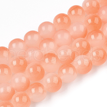Baking Painted Imitation Jade Glass Round Bead Strands X1-DGLA-N003-10mm-07-1