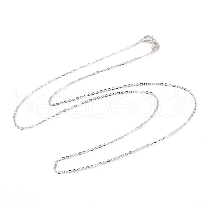 Anti-Tarnish Rhodium Plated 925 Sterling Silver Cable Chains Necklace for Women STER-I021-08B-P-1