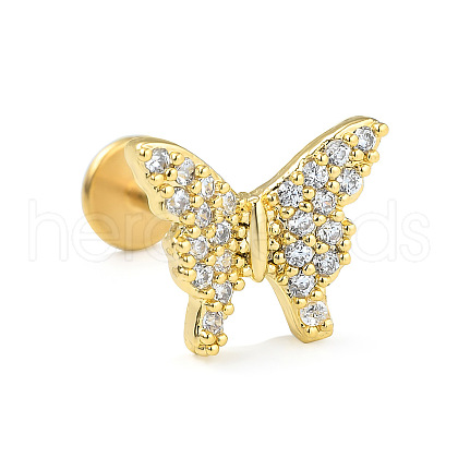 Stainless Steel Micro Pave Clear Cubic Zirconia Cartilage Earrings for Women Men WG39C06-01-1