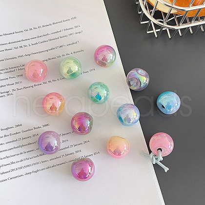 UV Plating Imitation Jelly Acrylic Beads OACR-N138-22B-1