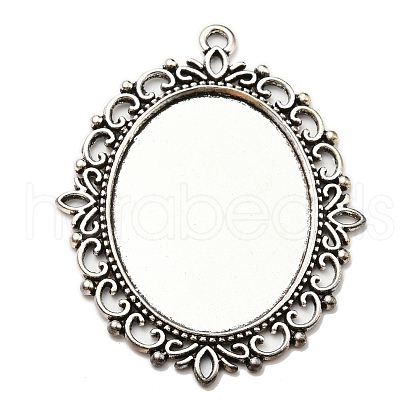 Tibetan Style Pendant Cabochon Settings TIBEP-G007-AS-1
