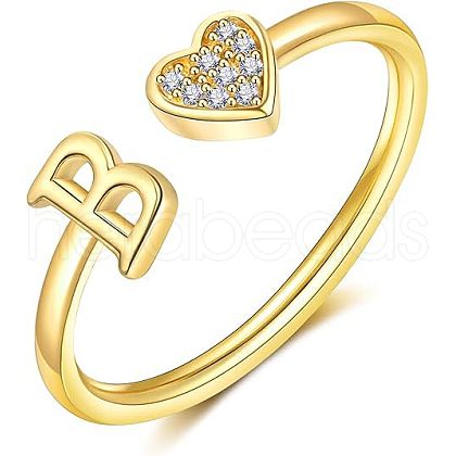 Adjustable Brass Rhinestone Cuff Rings FS-WG29D83-02-1