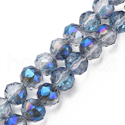Electroplate Transparent Glass Beads Strands EGLA-N002-34B-D03-1