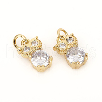 Brass Micro Pave Cubic Zirconia Charms ZIRC-L096-13G-1