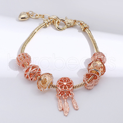 Woven Web Brass Enamel European Charm Bracelets FS-WGCDDA6-03-1