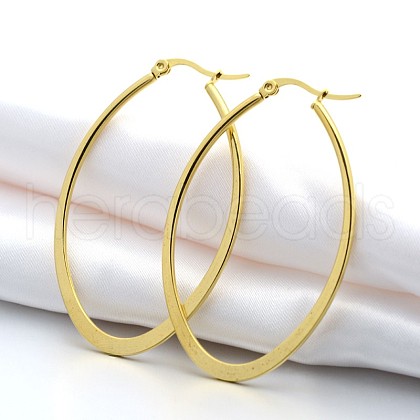 304 Stainless Steel Hoop Earring X-EJEW-P066-42G-1