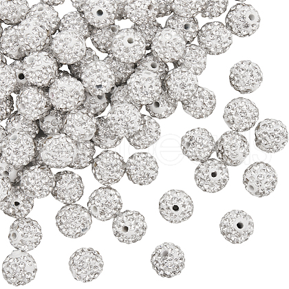 SUNNYCLUE 120Pcs Pave Disco Ball Beads RB-SC0004-84C-1