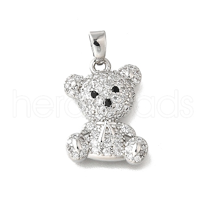 Brass Micro Pave Cubic Zirconia Pendants KK-Z102-19P-1
