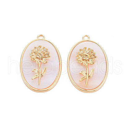 Brass Birth Floral Pendants KK-S364-291-1